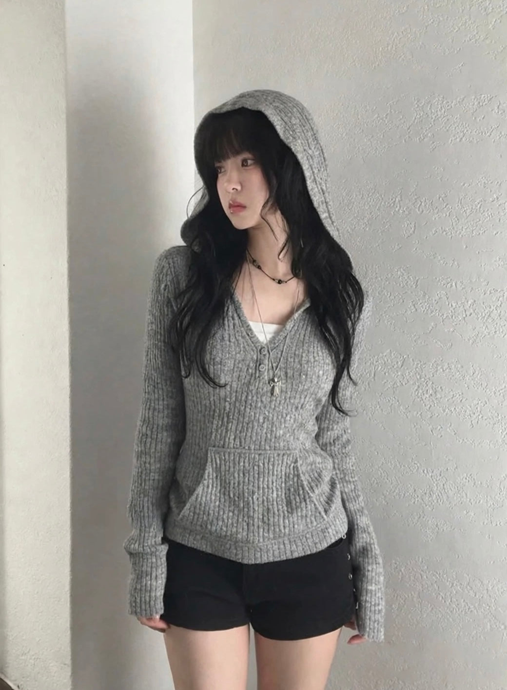 Mila Ribbed Hooded Knit Top
