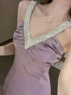 Lavender Crystal Mini Dress