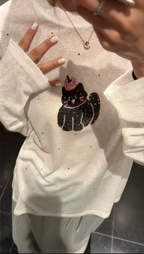 Sparkle Kitty Long Sleeve Tee - back view