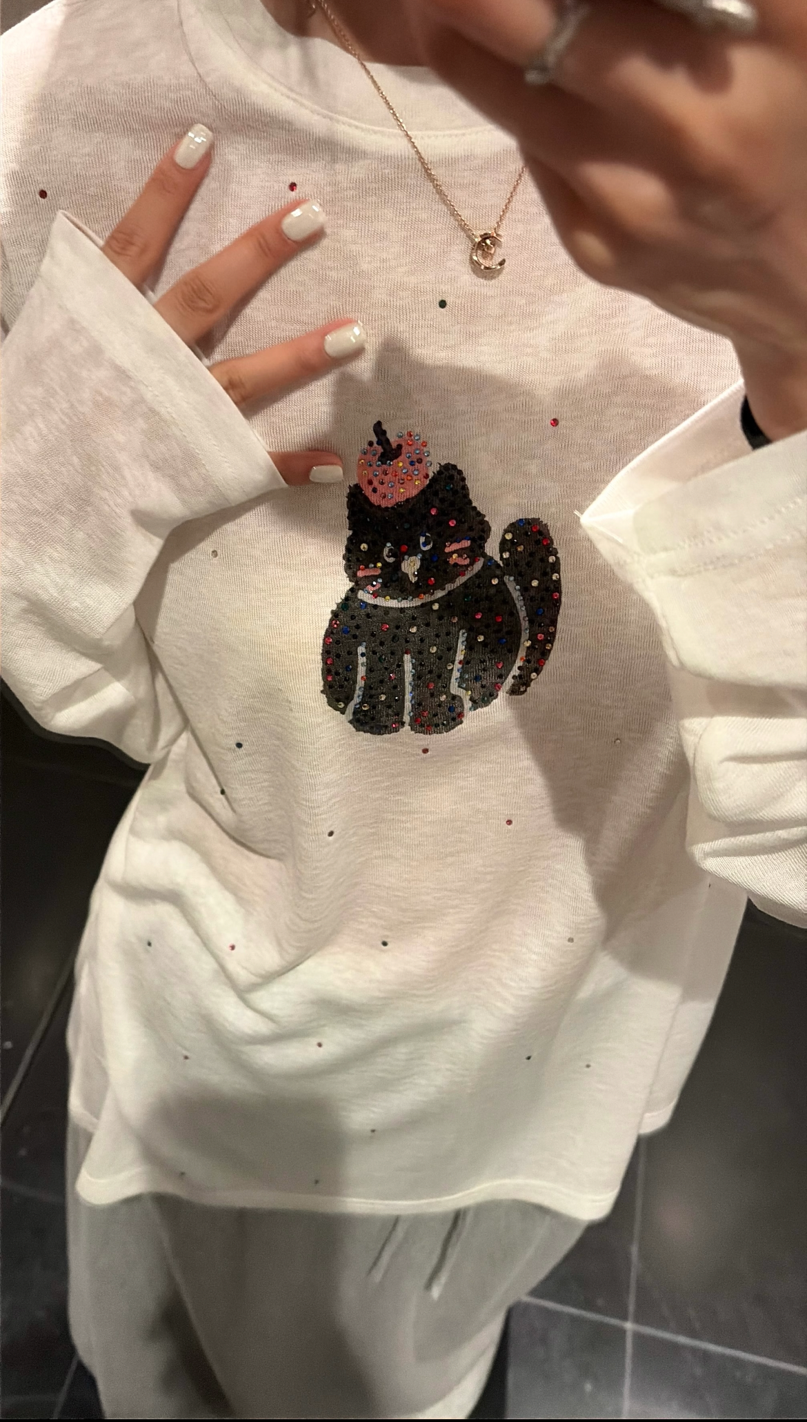 乐透小咪/Sparkle Kitty Long Sleeve Tee