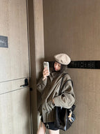 Khaki Drawstring Field Jacket - back view