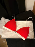 Cherry Contrast Triangle Bralette
