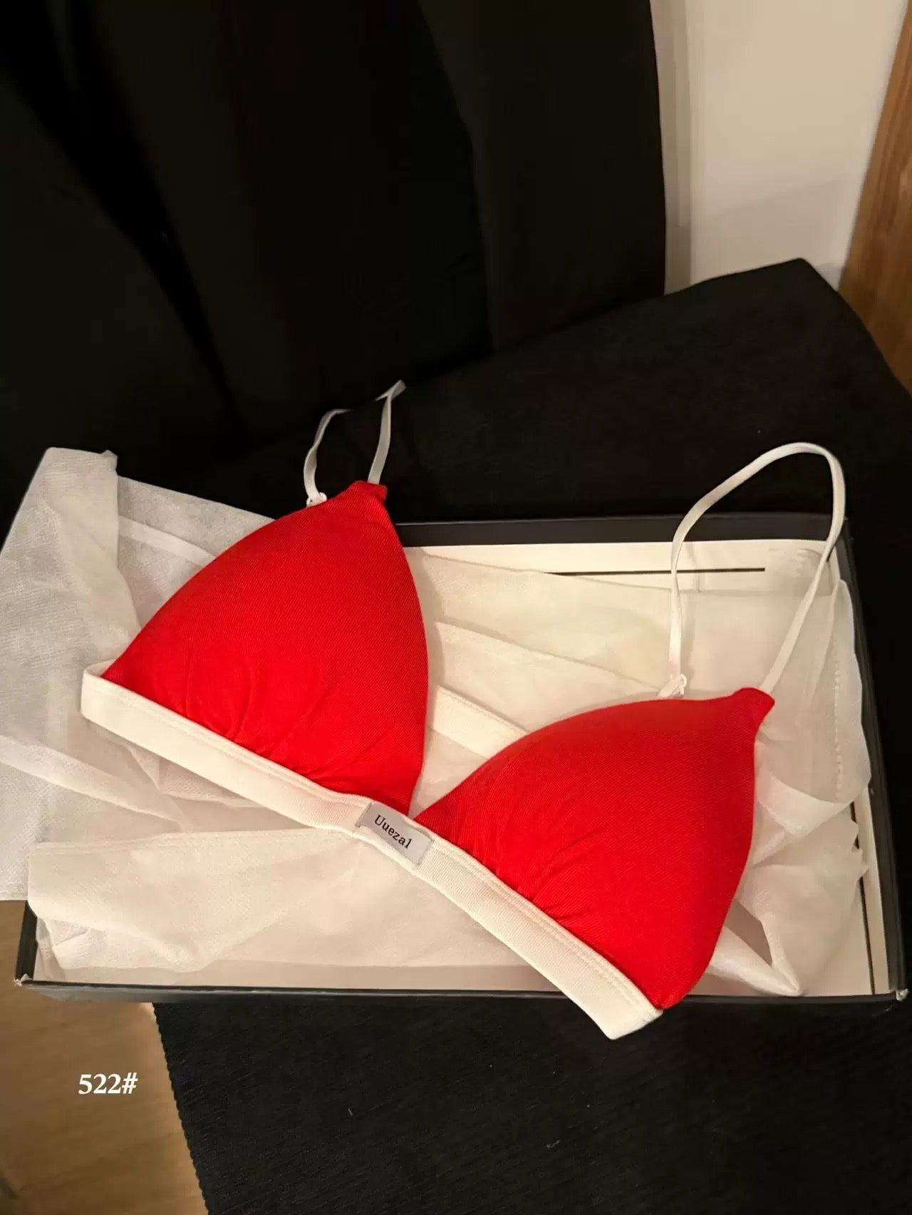Cherry Contrast Triangle Bralette