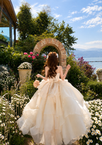 Rosette Tiered Princess Dress - close-up