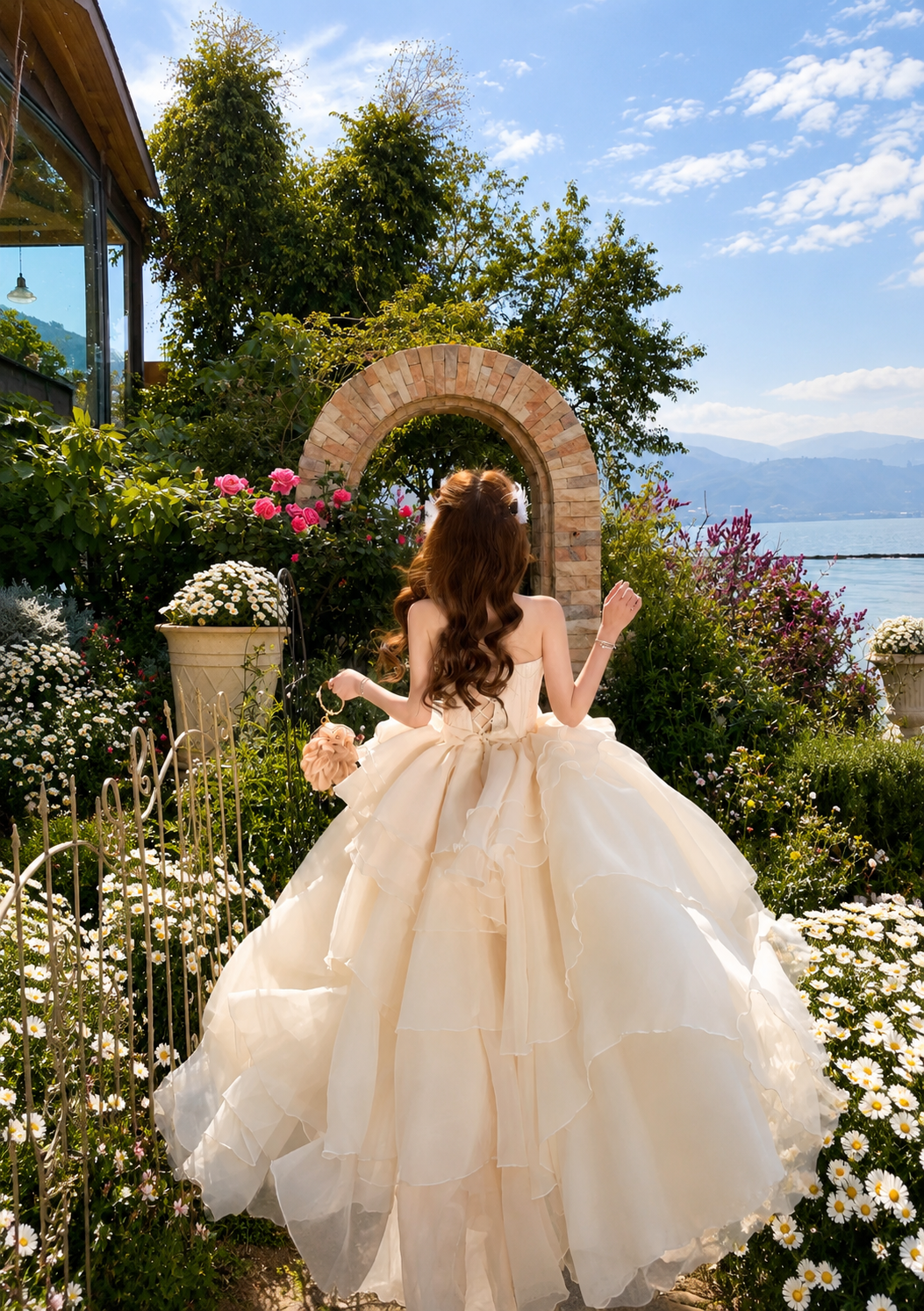 典藏/Rosette Tiered Princess Dress