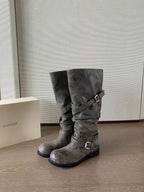 Rodeo Slouch Buckle Boots - front view