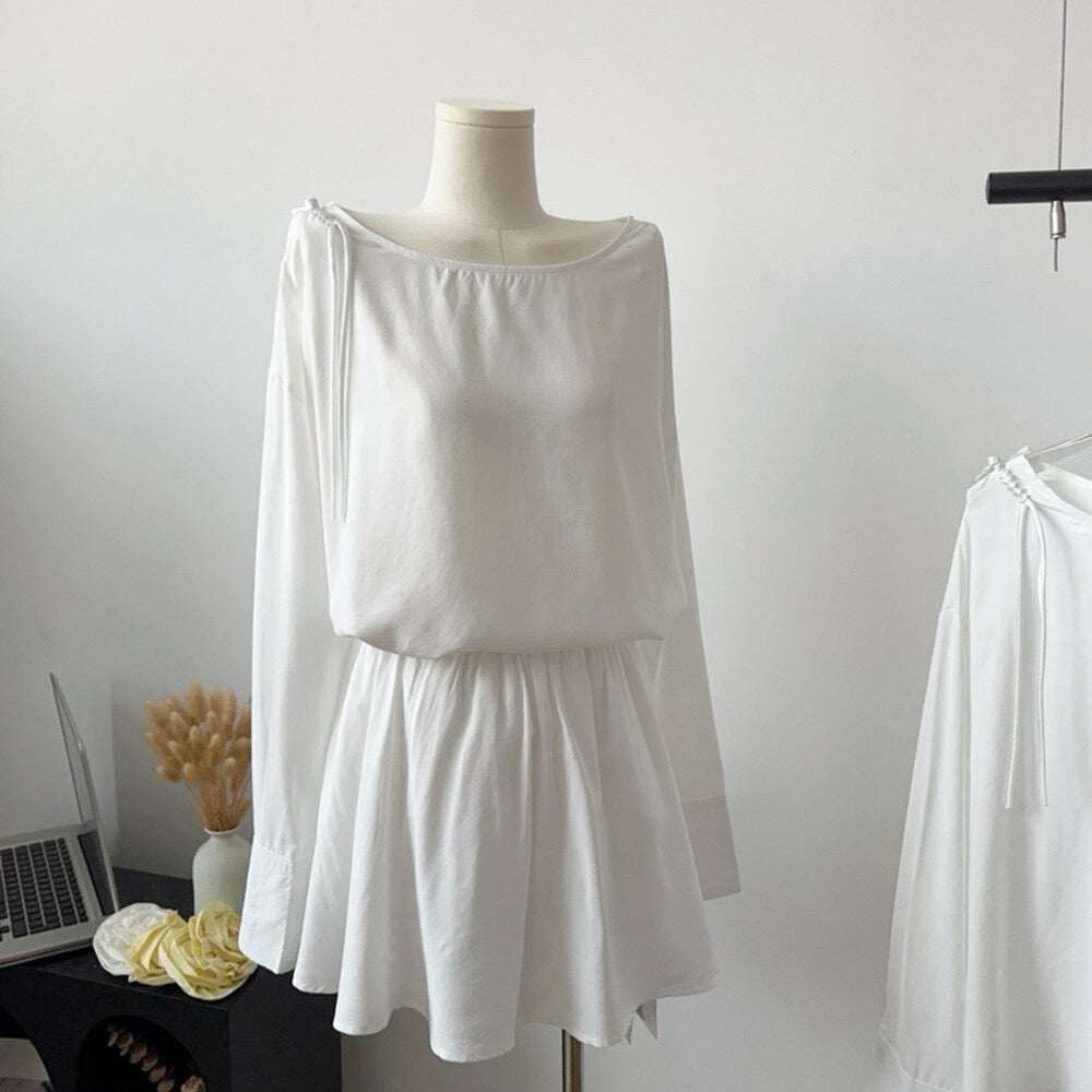 Effortless Drape Off-Shoulder Knit Top