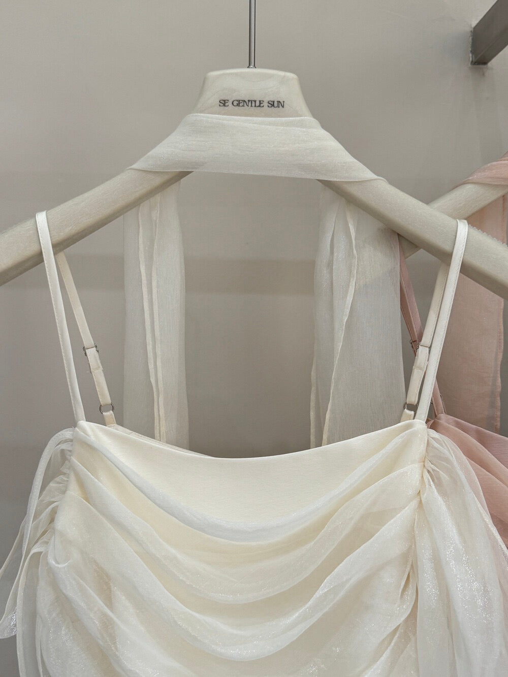 月落星河/Moonfall Blush Satin Mesh Dress