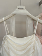Moonfall Blush Satin Mesh Dress
