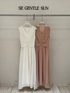 Rosé Lace Chiffon Maxi Dress