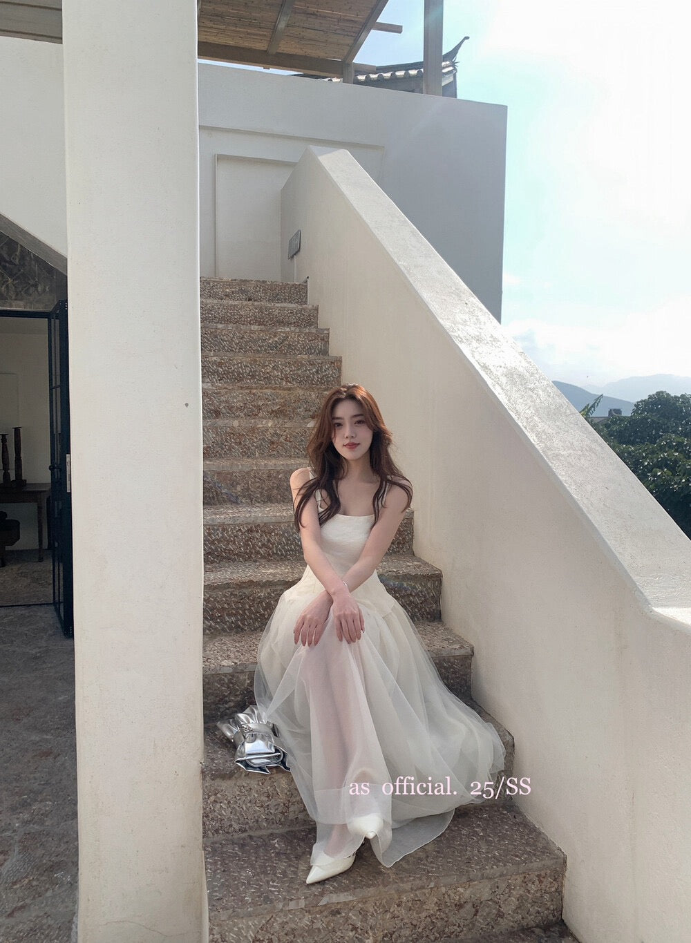 清冷艺术系/Aurélie Sheer Layer Midi Dress