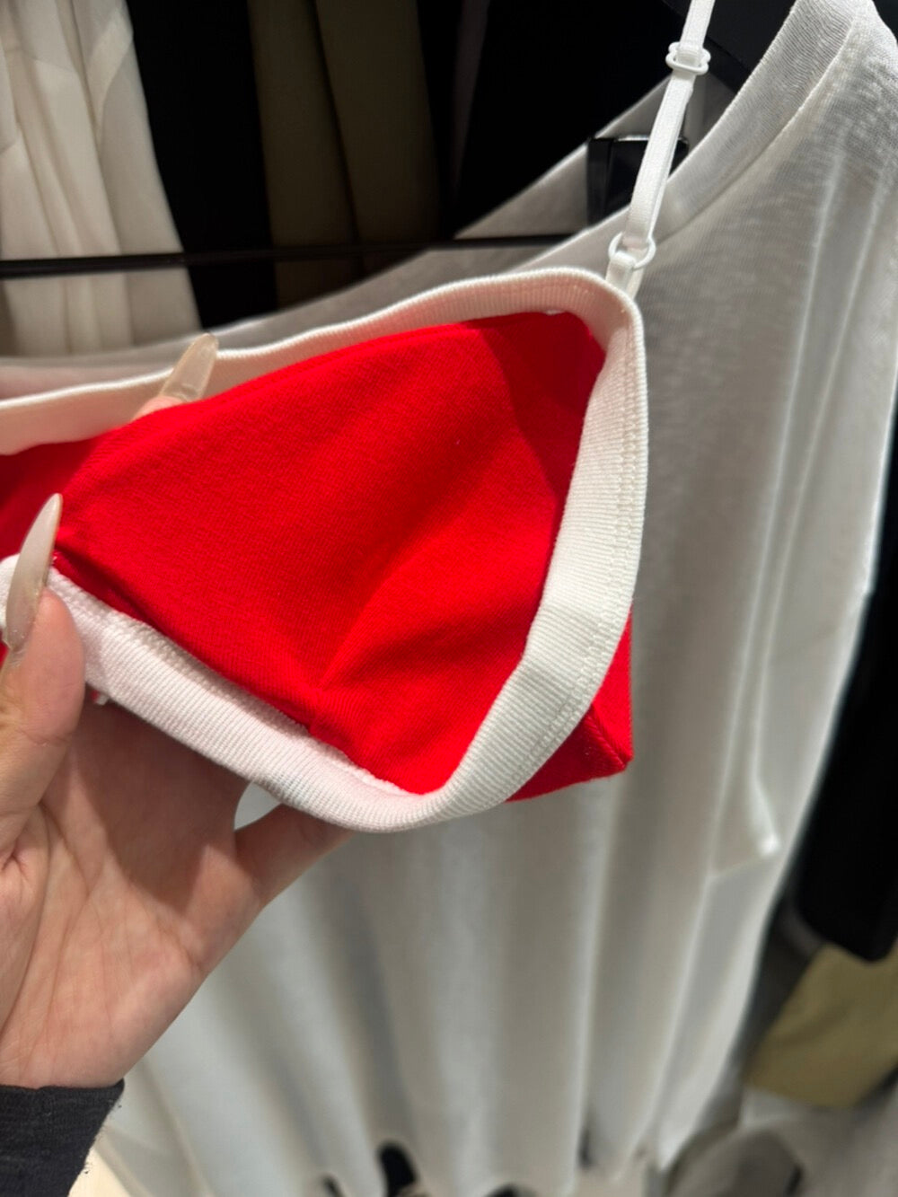 Cherry Contrast Triangle Bralette