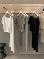 Soft Waffle Knit Wide Leg Pant