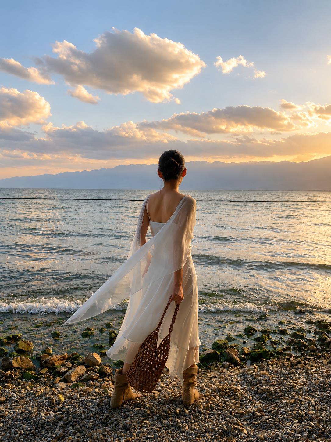 浮光掠影/Ethereal Drape Chiffon Dress