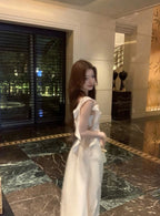 Elegant Satin Mermaid Maxi Dress - detail view