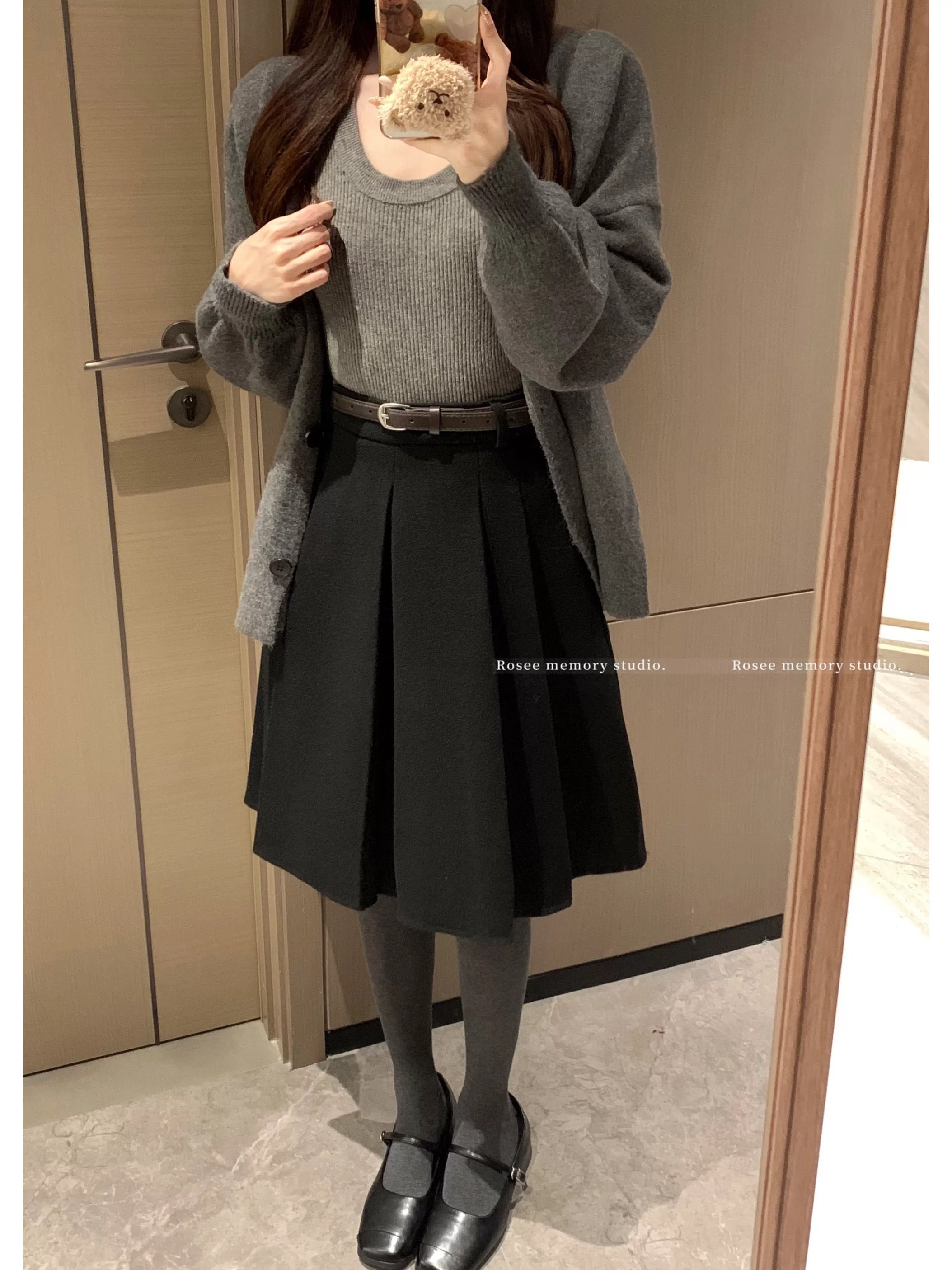 Classic Pleated Midi Skirt