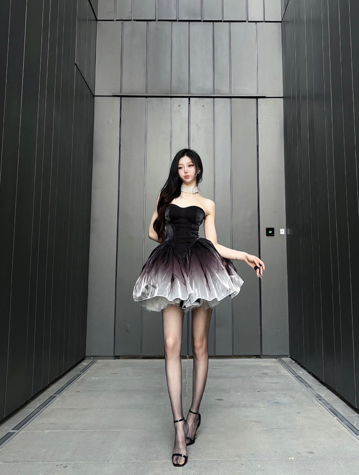 八音盒/🦢Black Swan Ombré Dress