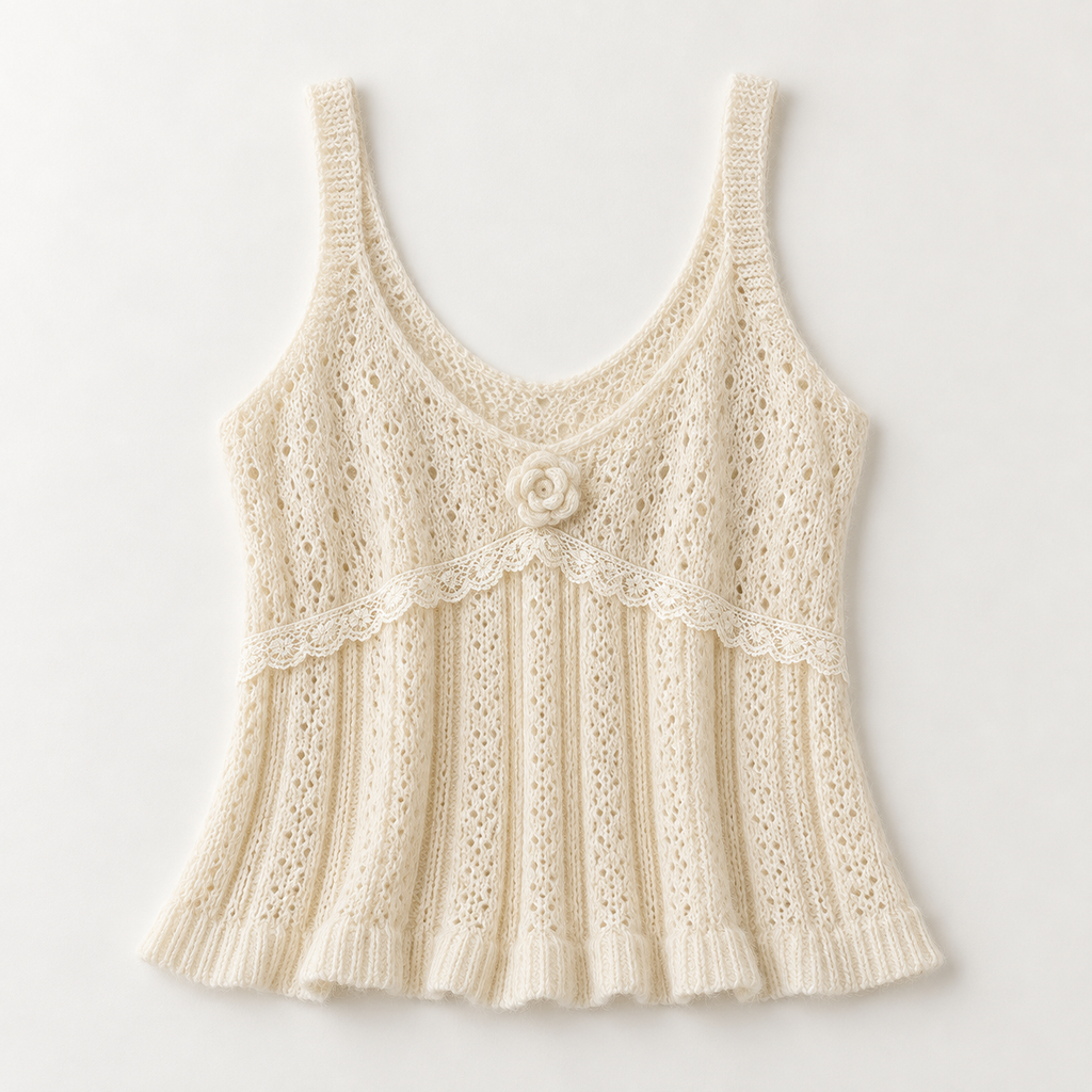 Amélie Lace-Trim Knit Cami