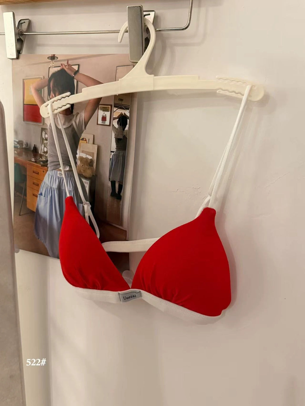 Cherry Contrast Triangle Bralette