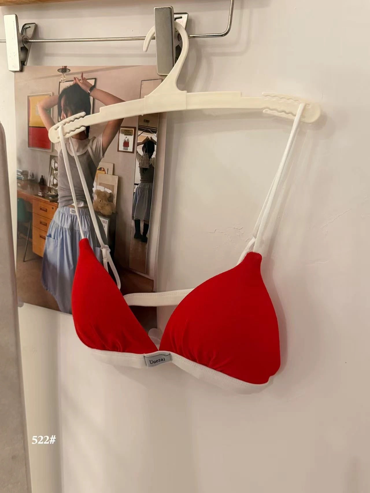 Cherry Contrast Triangle Bralette