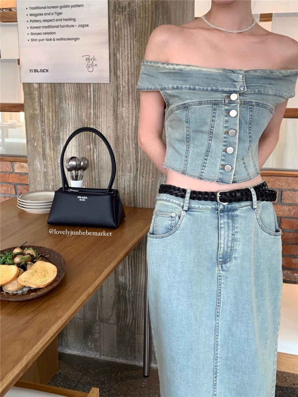 Denim Muse Off-Shoulder Top