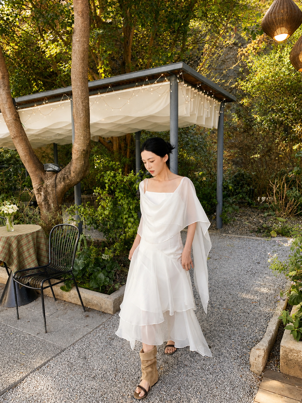 浮光掠影/Ethereal Drape Chiffon Dress