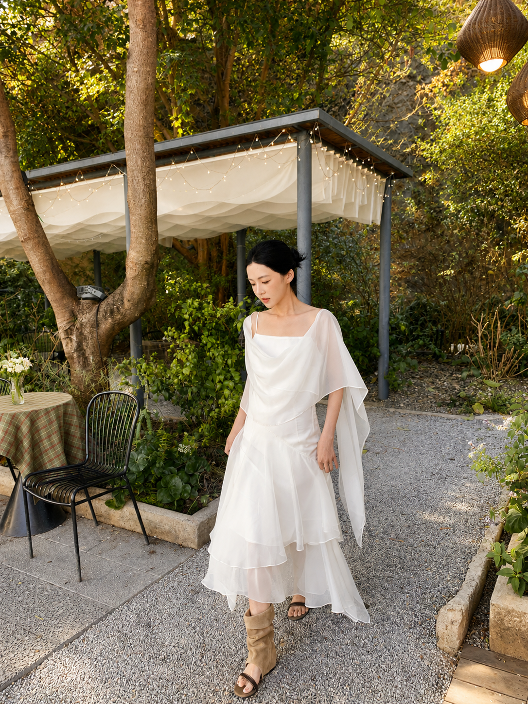 浮光掠影/Ethereal Drape Chiffon Dress