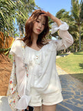 Ruffle Chiffon Off-Shoulder Blouse