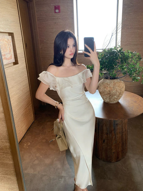 Aura Satin Scarf Maxi Dress
