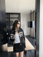 Vintage Moto Faux Leather Jacket - back view