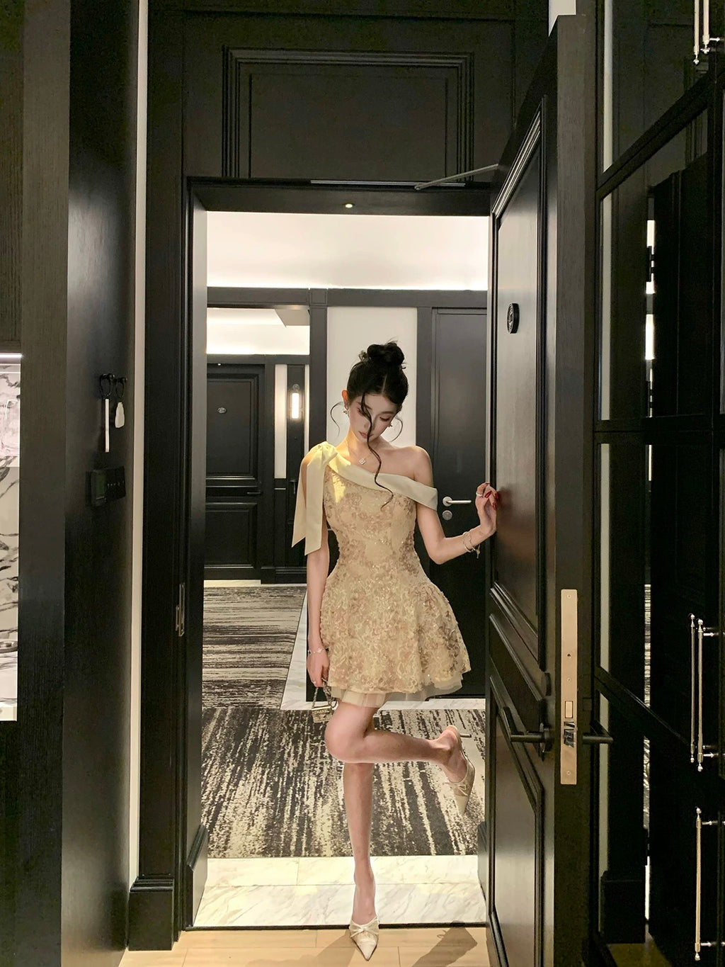 浅樱晚香玉/Rosalie Lace Mini Dress