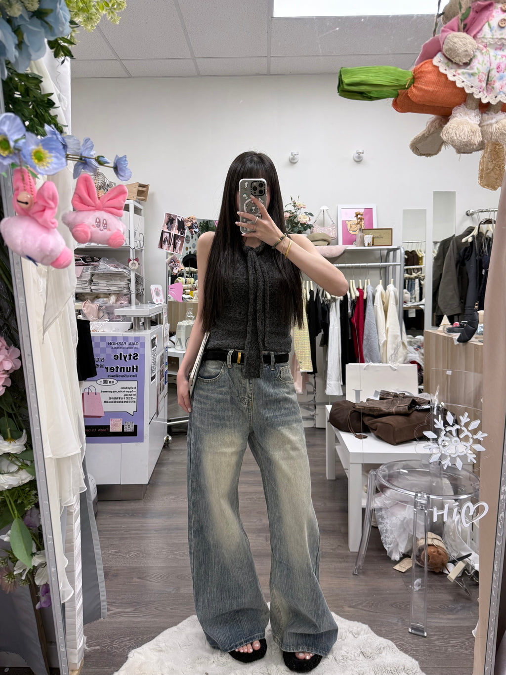 Vintage Fade Wide Leg Jeans - back view