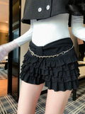 Midnight Lace Ruffle Mini Skirt