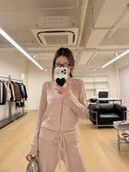 Pink Cloud Fitted Zip Hoodie - back view