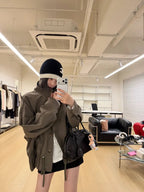 Khaki Drawstring Field Jacket