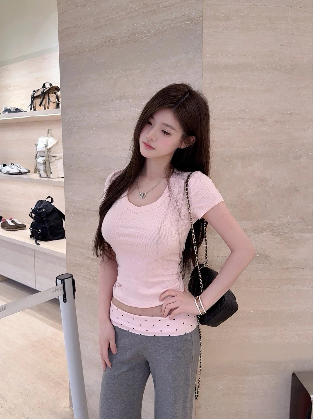 Twist-back Fitted Baby Tee