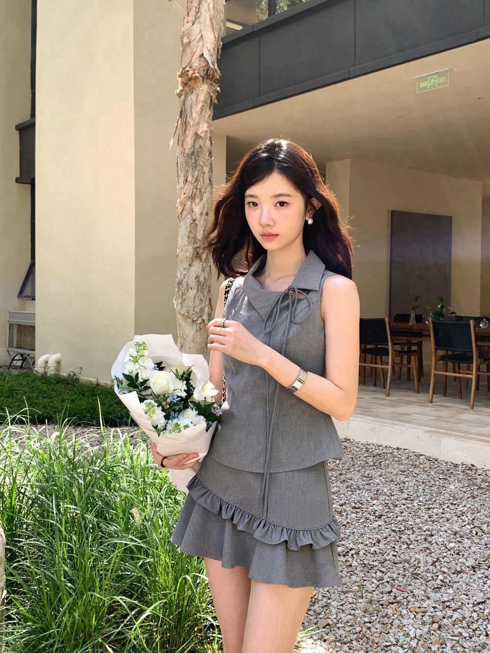 Academia Tie-Waist Sleeveless Top
