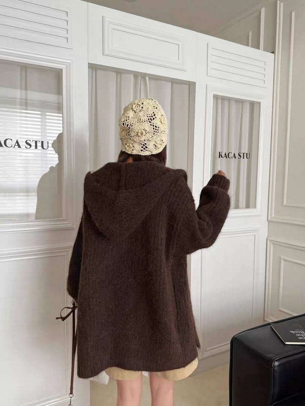 Cozy Hour Hooded Knit Cardigan - close-up