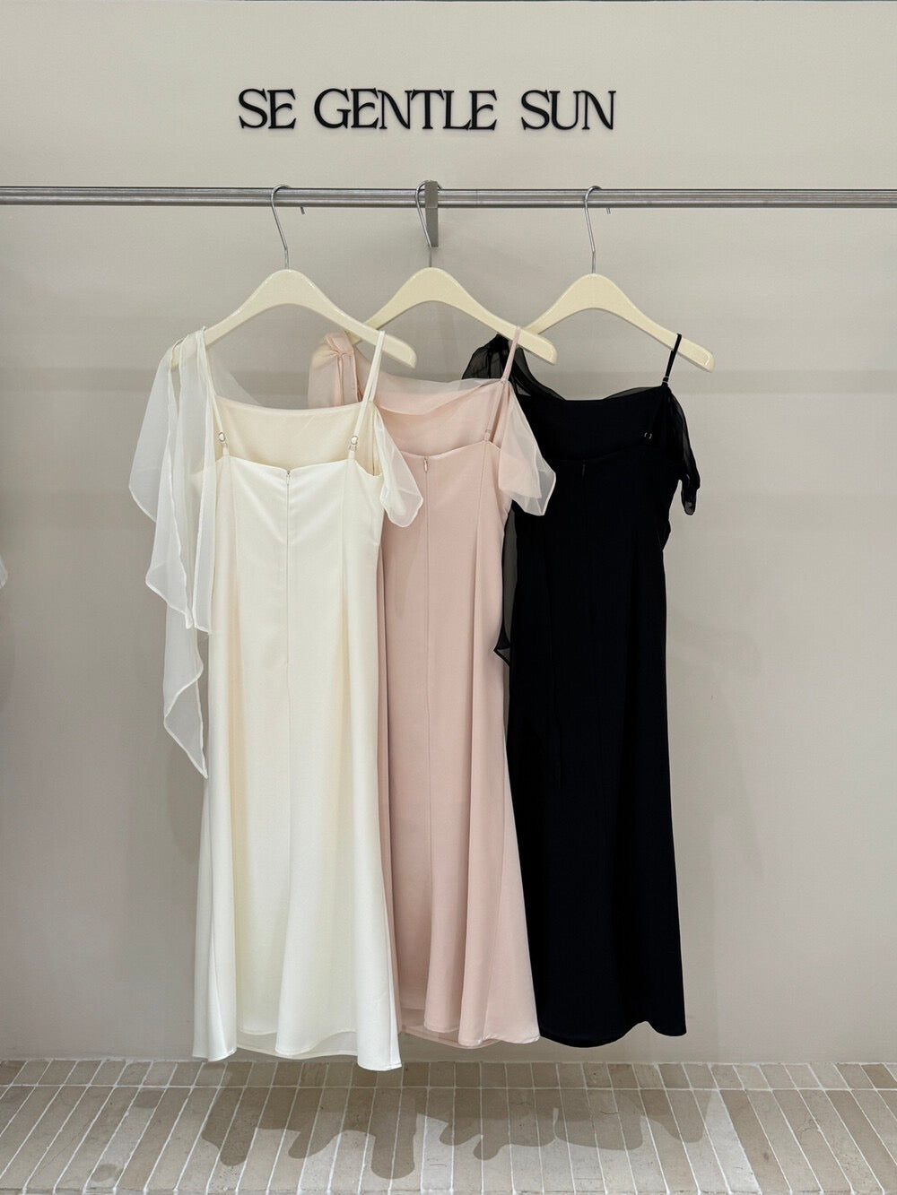 Soft Asymmetric Ruffle Midi Dress