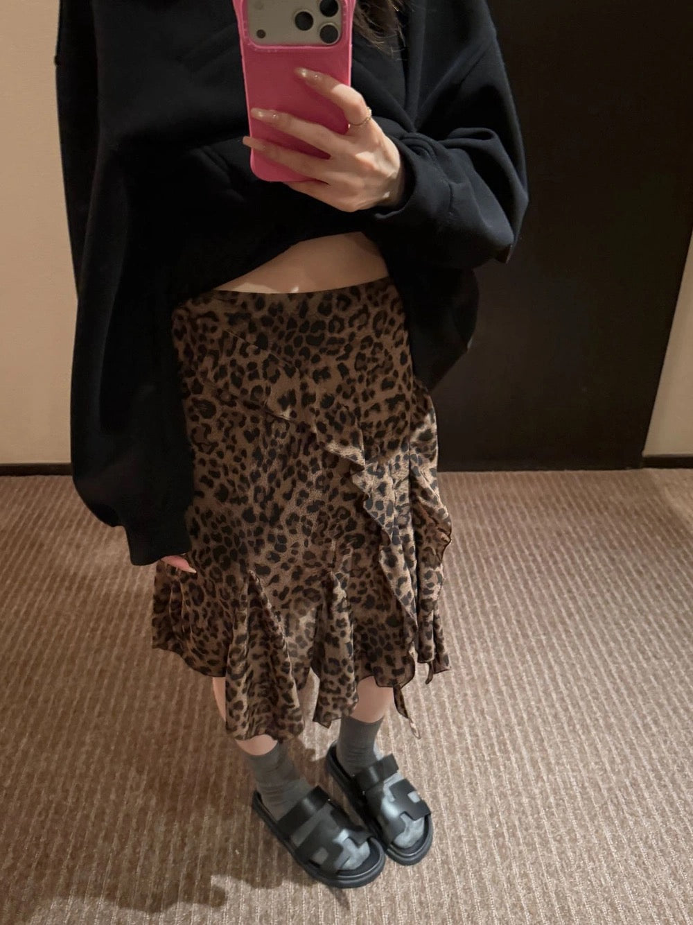 Wild Muse Ruffle Midi Skirt - back view