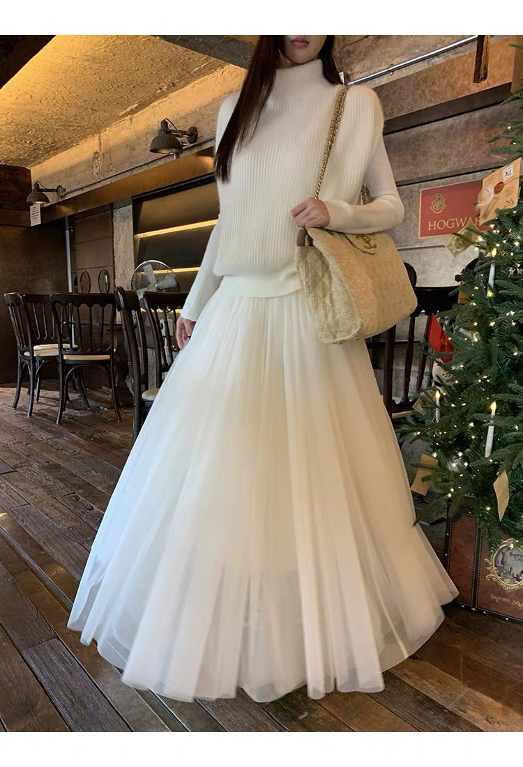 月影琉璃/Cloud Veil Maxi Skirt