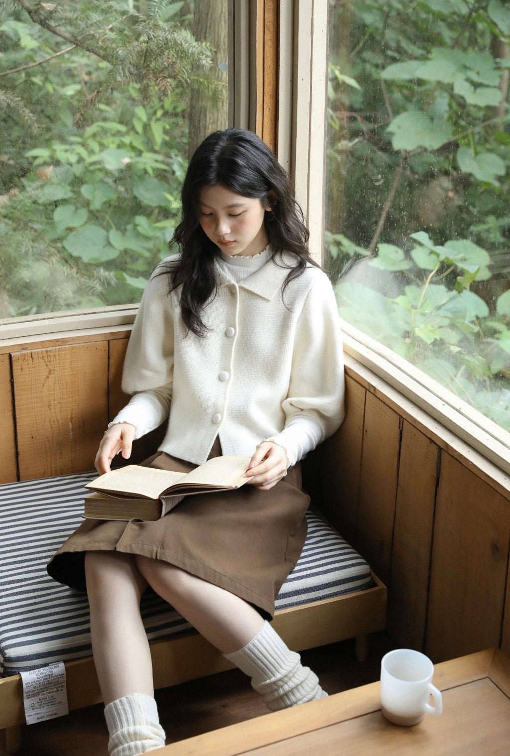 Margot Wool Collar Cardigan - styled view