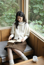 Margot Wool Collar Cardigan - styled view
