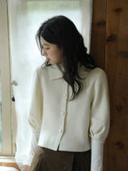 Margot Wool Collar Cardigan - detail view