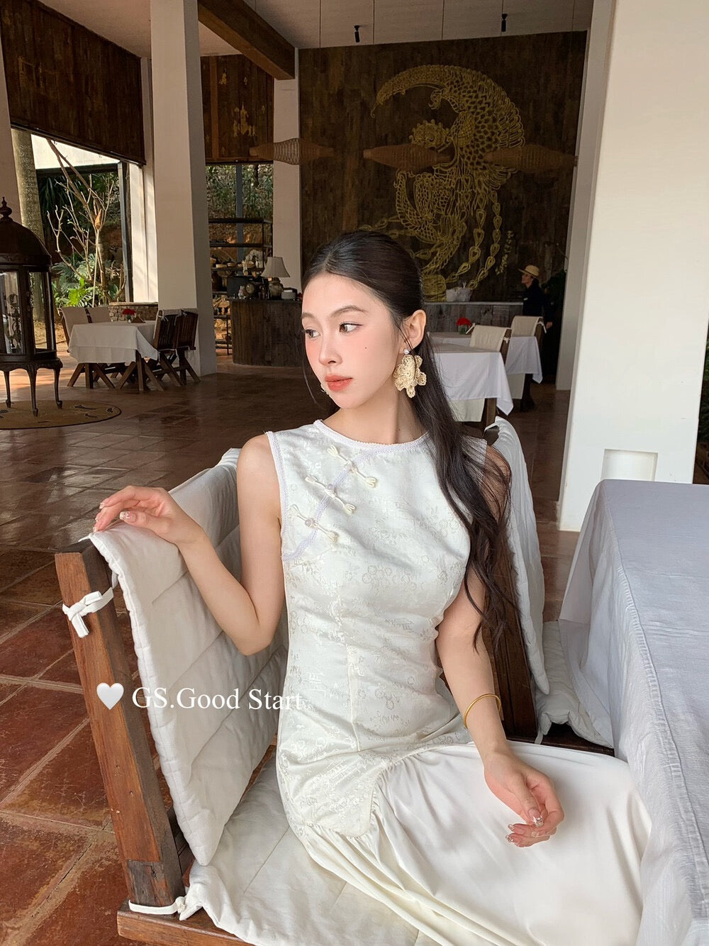 温婉东方韵/Oriental Elegance Satin Maxi Dress