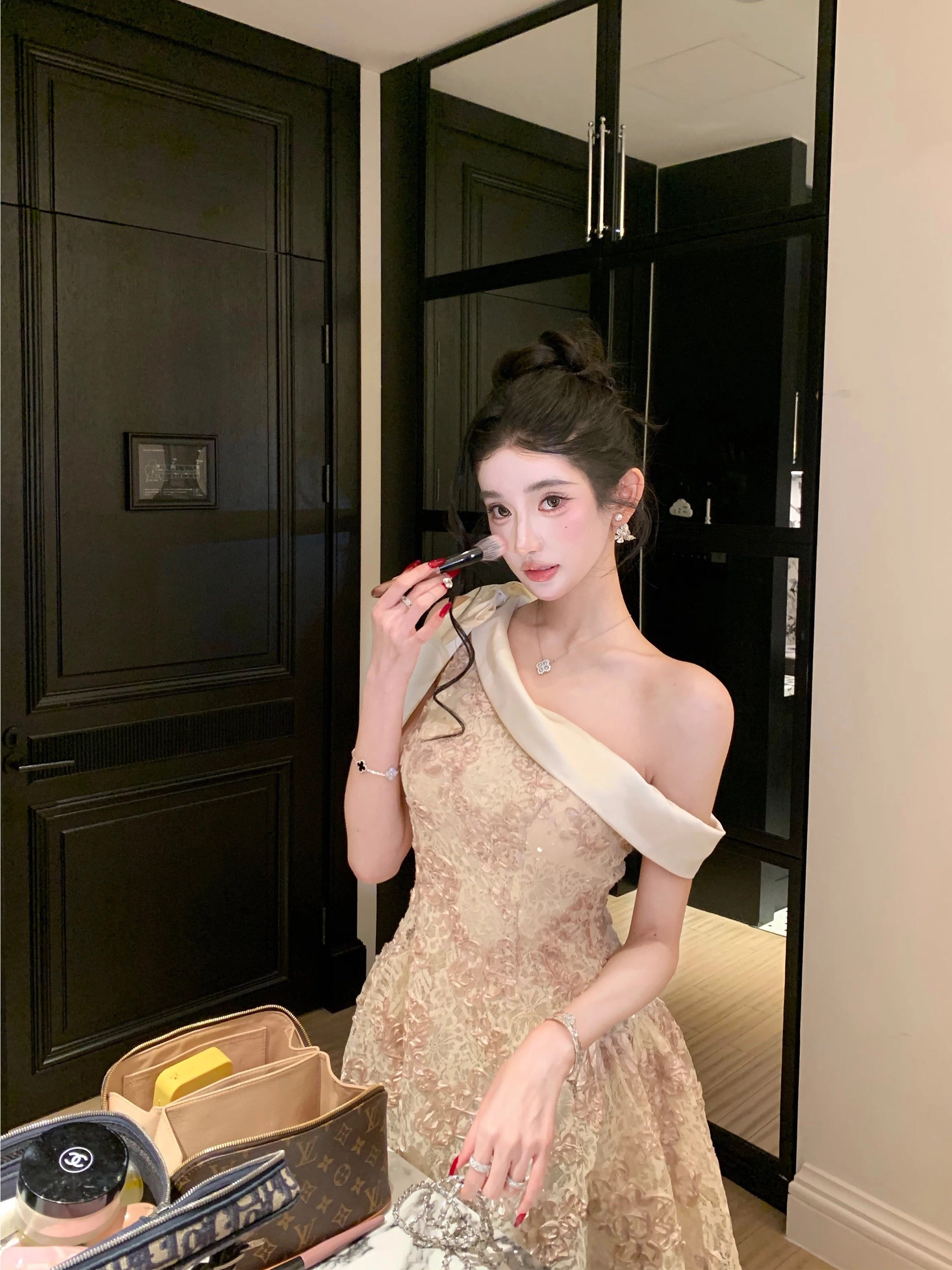 浅樱晚香玉/Rosalie Lace Mini Dress