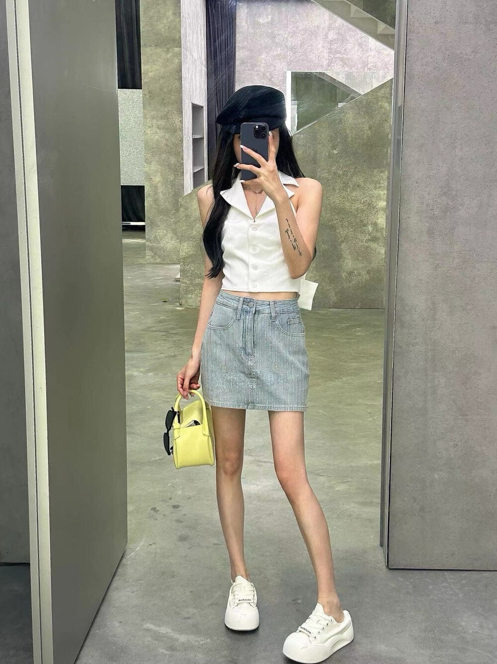 Stardust Denim Mini Skirt