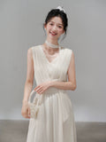 Rosé Lace Chiffon Maxi Dress