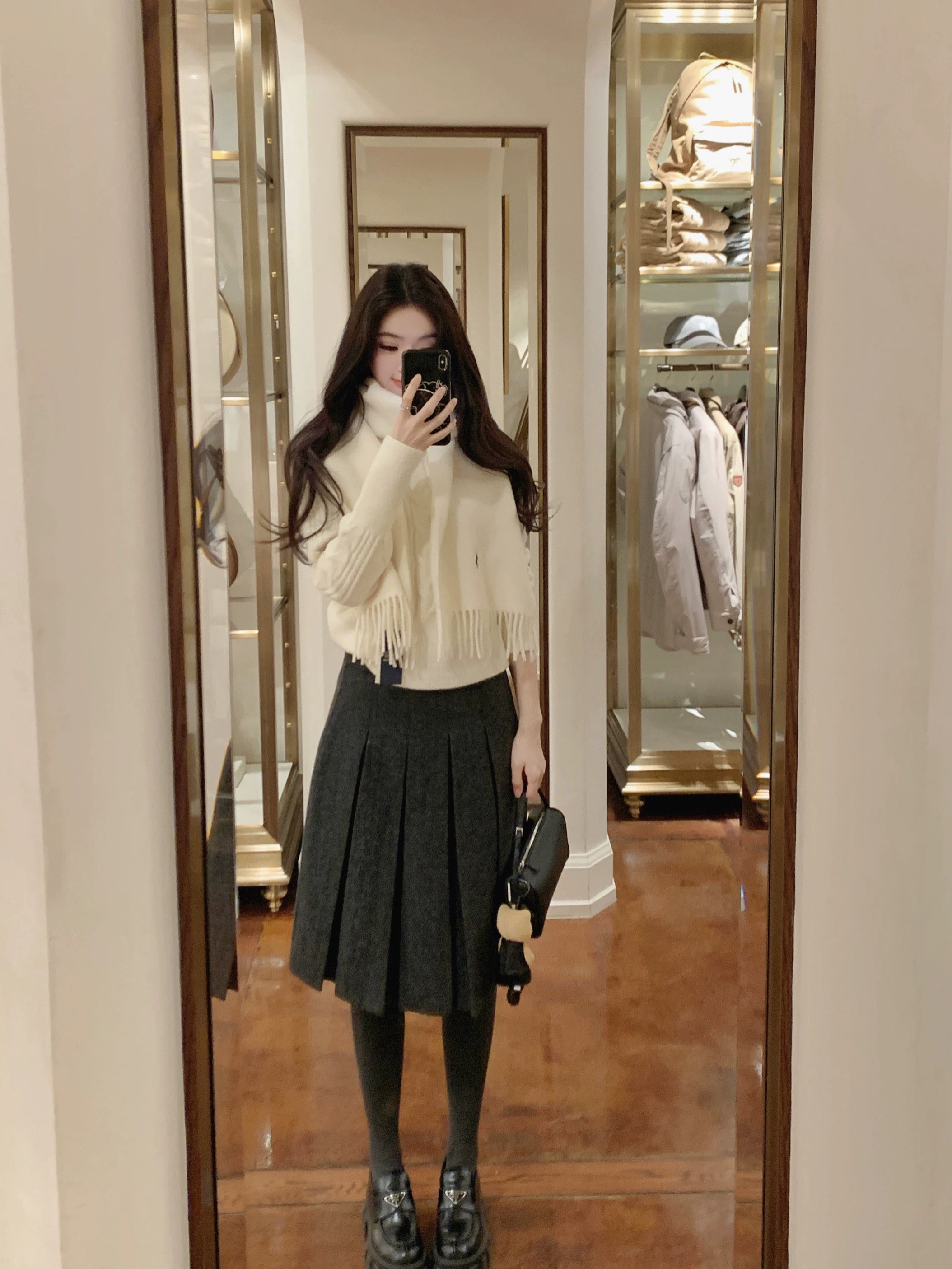 Classic Pleated Midi Skirt