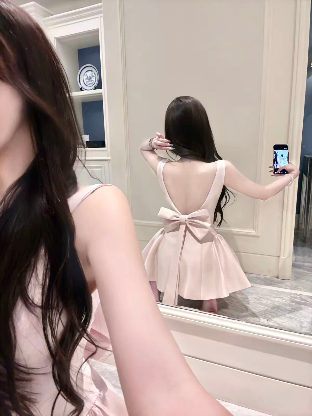 香缇贵女/Blossom Bow Back Mini Dress